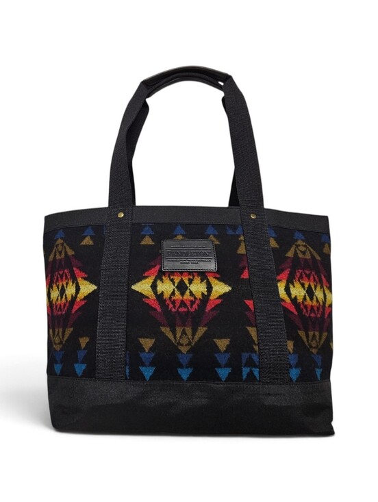 Pendleton Handbags - Pendleton Echo Canyon Zippered Tote In Virgin Wool Pattern In Blue And Black